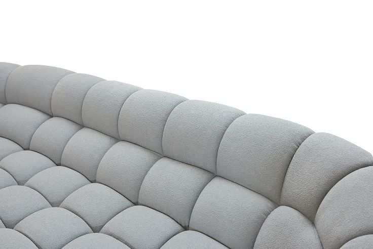 Yolonda Modern Light Gray Curved Sectional Sofa - Ornate Home