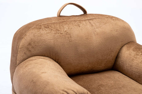 King Kids' Brown Velvet Bean Bag Chair - Ornate Home