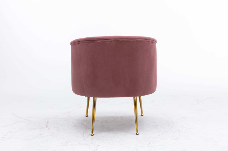 Kruse Velvet Accent Tub Barrel Chair Dark Pink
