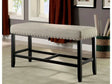 Sania Antique Black & Beige Counter Height Bench - Ornate Home