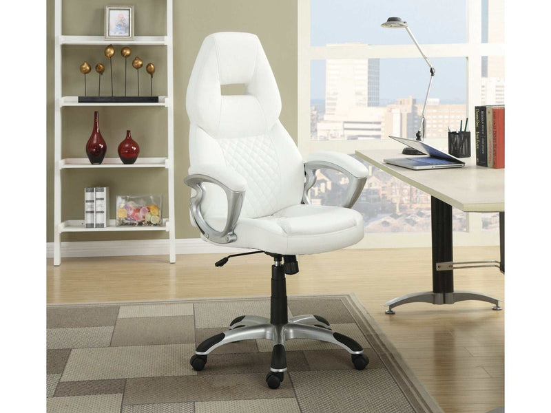 Bruce White & Silver Adjustable Height Office Chair
