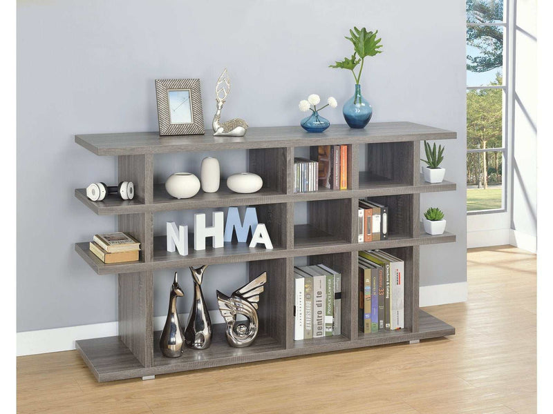 Santos - Weathered Grey - 3 Tier Bookcase - Ornate Home