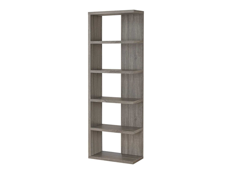 Reid Weathered Grey 5 Tier Bookcase - Ornate Home