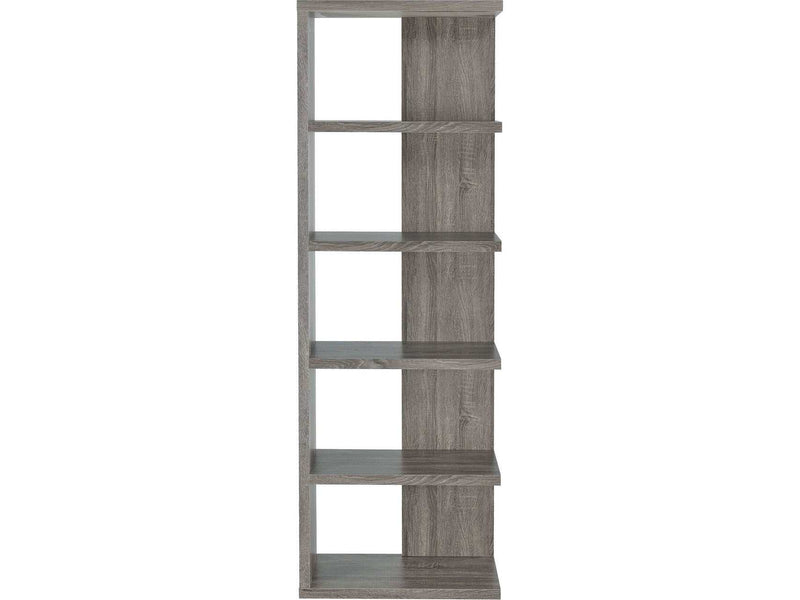 Reid Weathered Grey 5 Tier Bookcase - Ornate Home