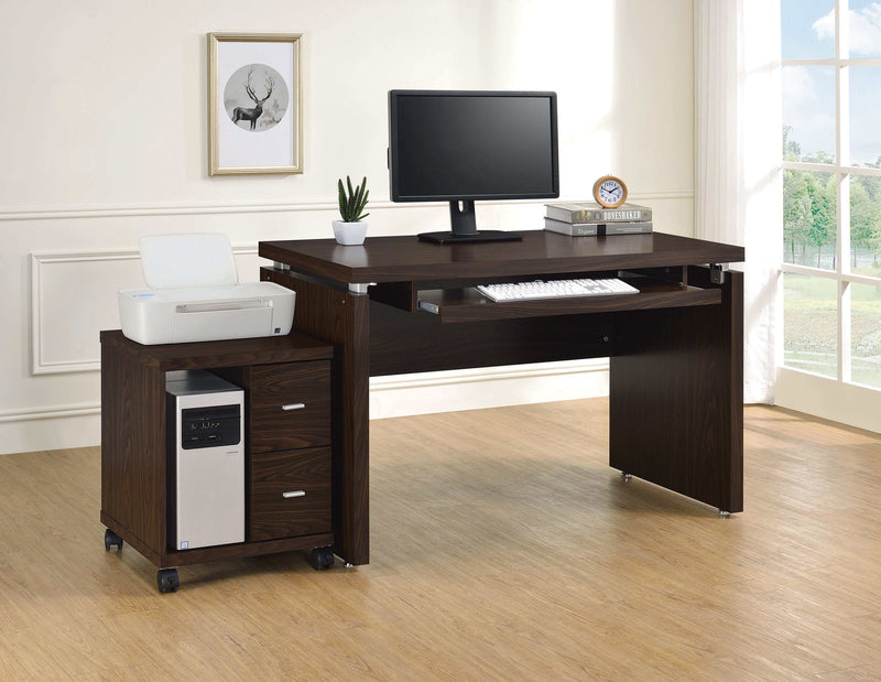 Russell Medium Oak Computer Desk w/ Keyboard Tray - Ornate Home