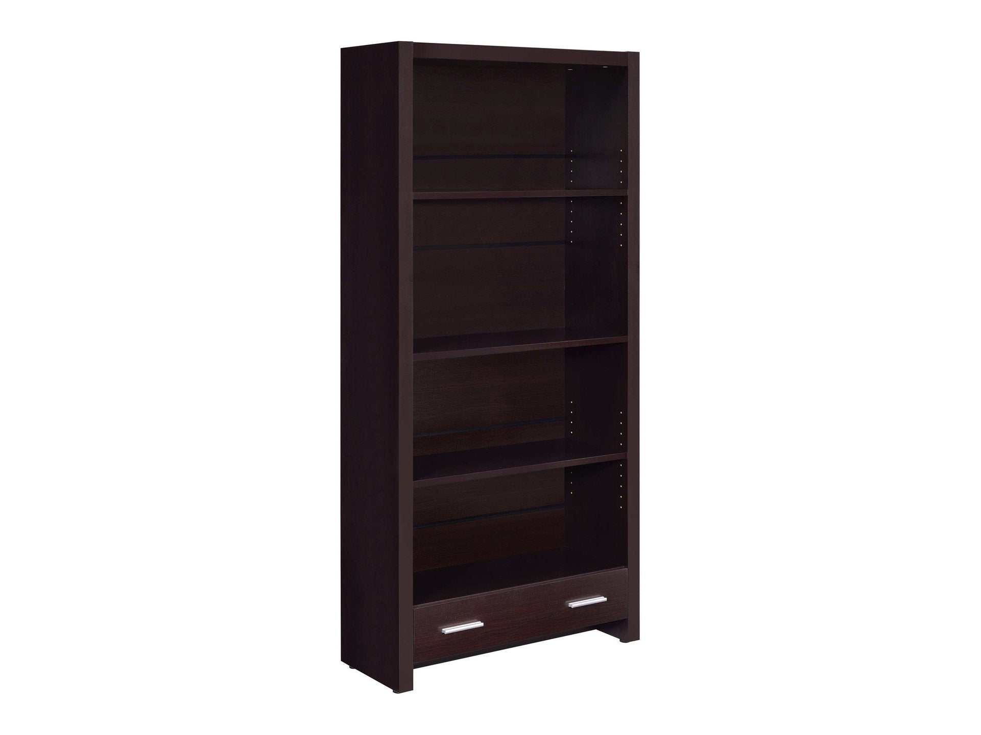 Skylar Cappuccino Bookcase w/ Storage Drawer - Ornate Home