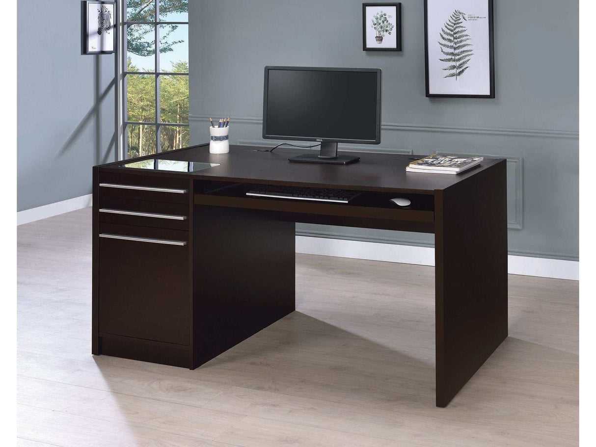 Halston Cappuccino Office Desk - Ornate Home