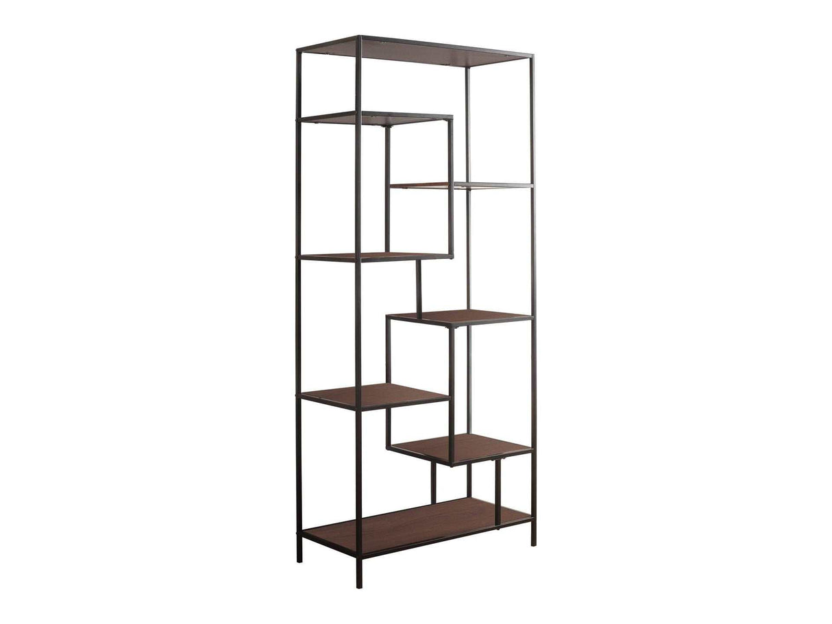 Asher Walnut & Black Bookcase - Ornate Home