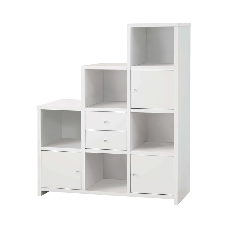 Spencer White Bookcase w/ Cube Storage Compartments - Ornate Home