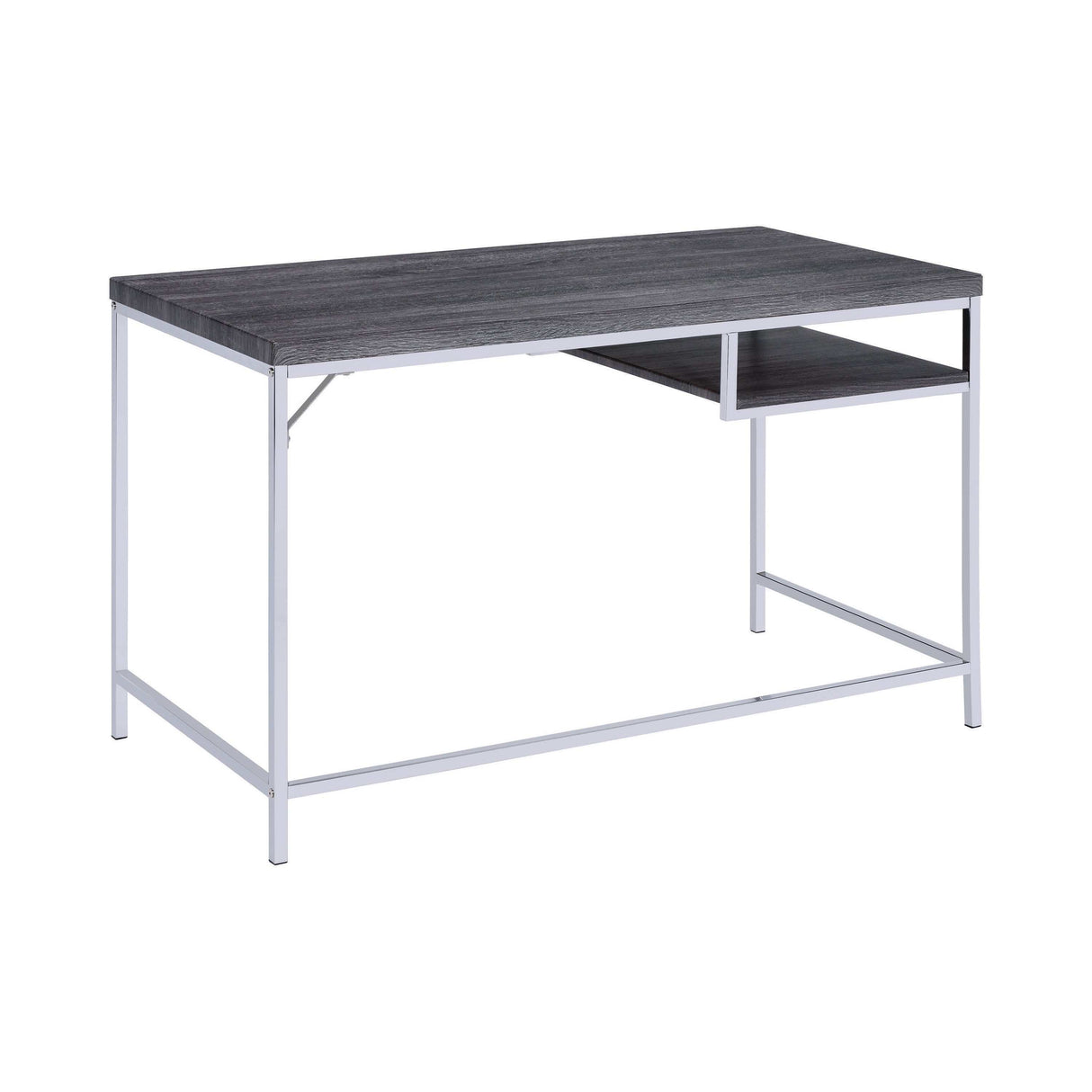 Kravitz Weathered Grey & Chrome Writing Desk - Ornate Home