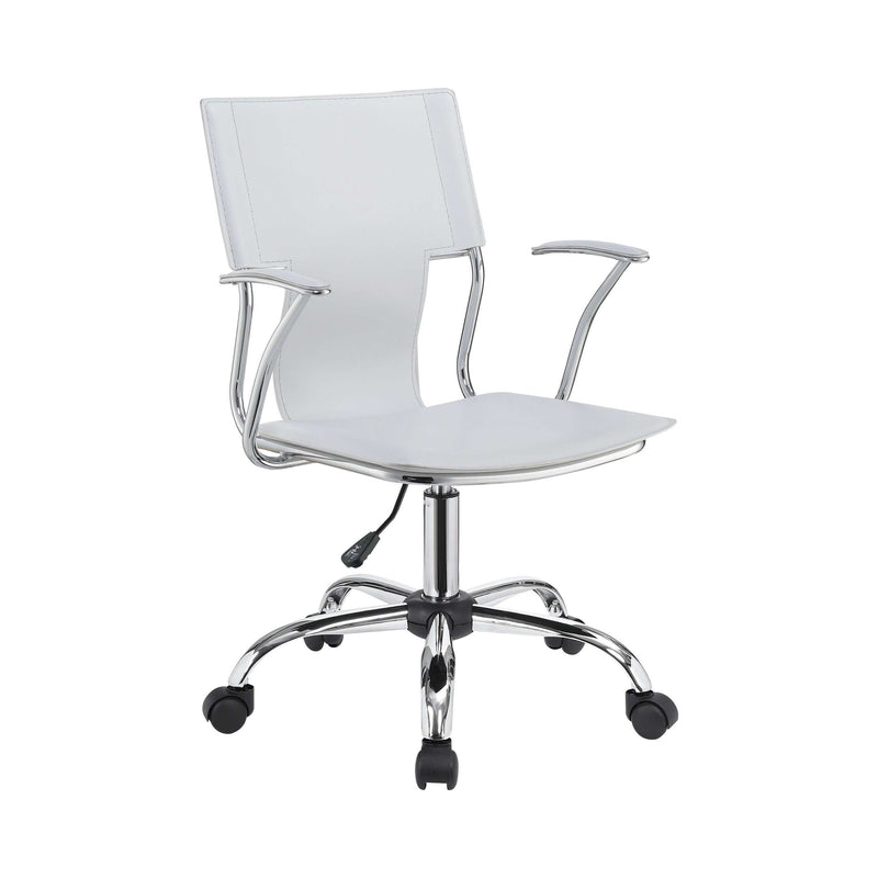 Himari White & Chrome Adjustable Height Office Chair - Ornate Home