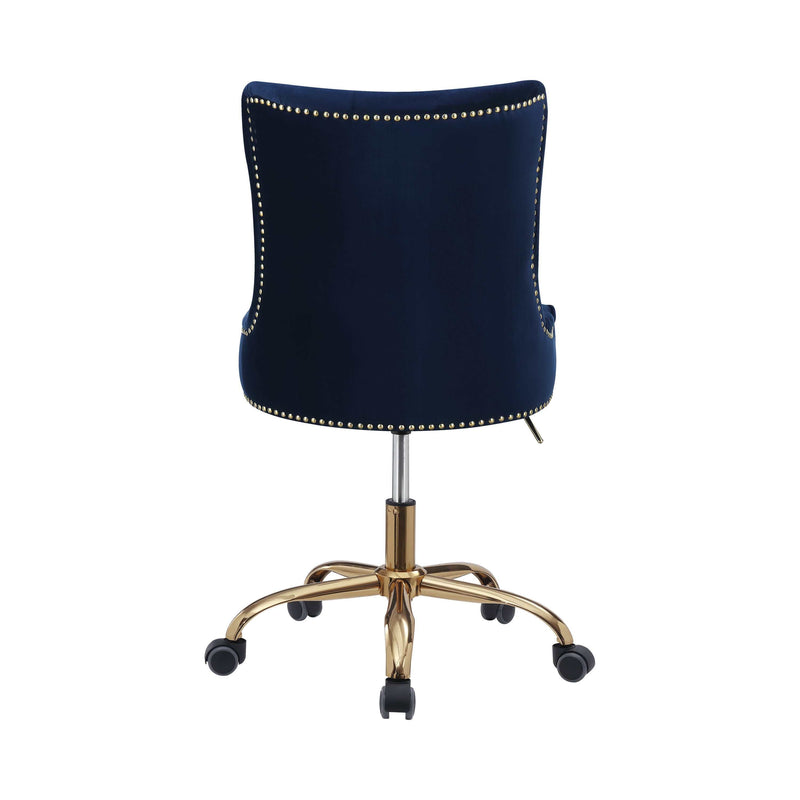 Elina - Blue & Brass - Office Chair w/ Nailhead - Ornate Home