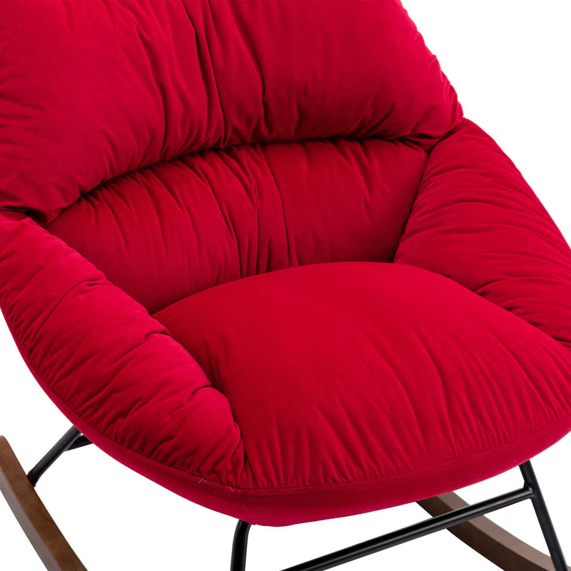 Harmony Plush Velvet Red Rocking Chair