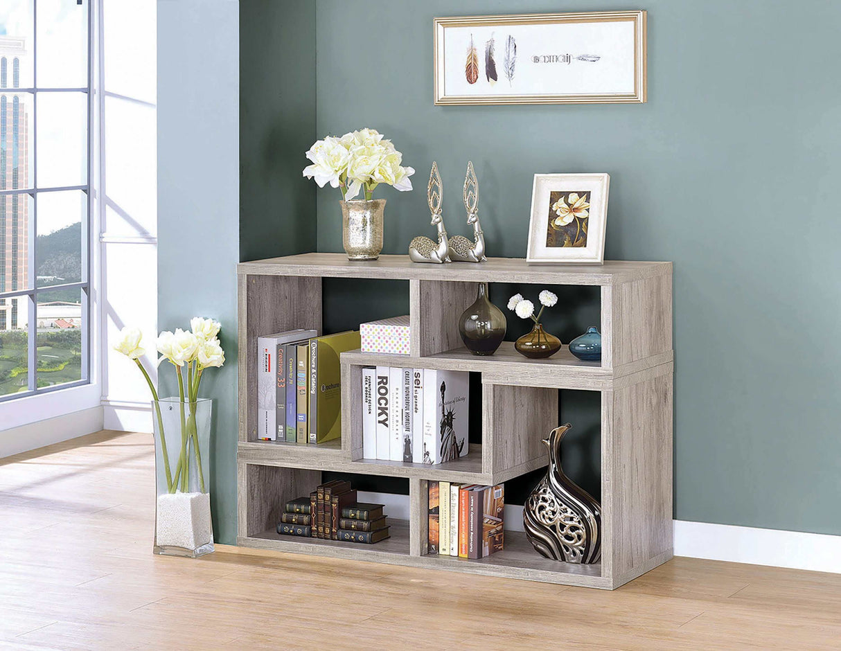 Velma Grey Driftwood Convertable Bookcase & TV Console - Ornate Home