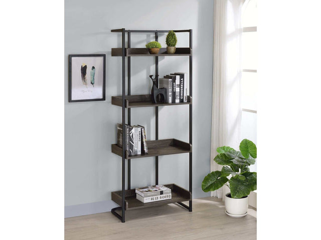 Ember Dark Oak And Sandy Black Bookcase - Ornate Home