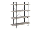 Delray Grey Driftwood & Black Bookcase - Ornate Home