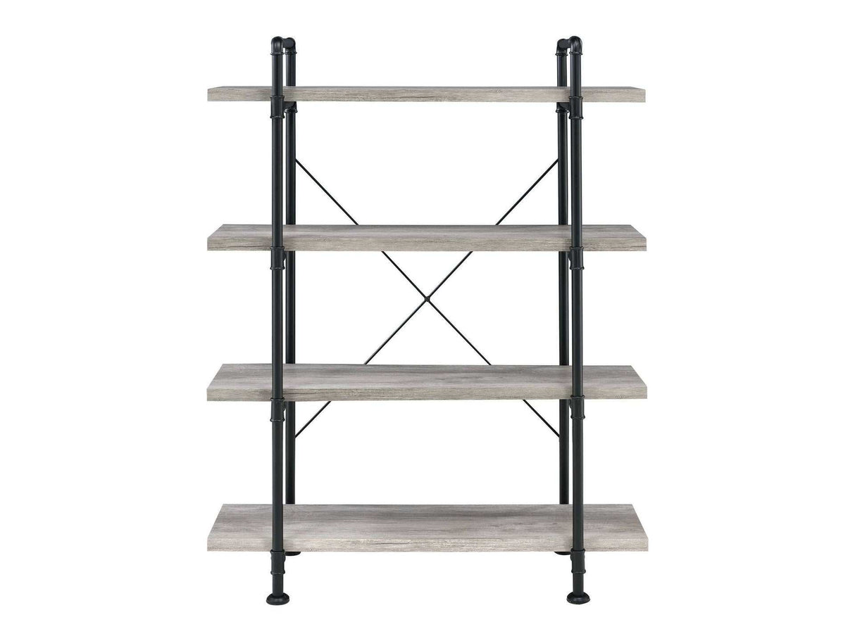 Delray Grey Driftwood & Black Bookcase - Ornate Home