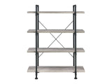 Delray Grey Driftwood & Black Bookcase - Ornate Home