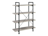 Delray Grey Driftwood & Black Bookcase - Ornate Home