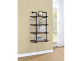 Elmcrest Black & Rustic Oak 24" Wall Shelf - Ornate Home