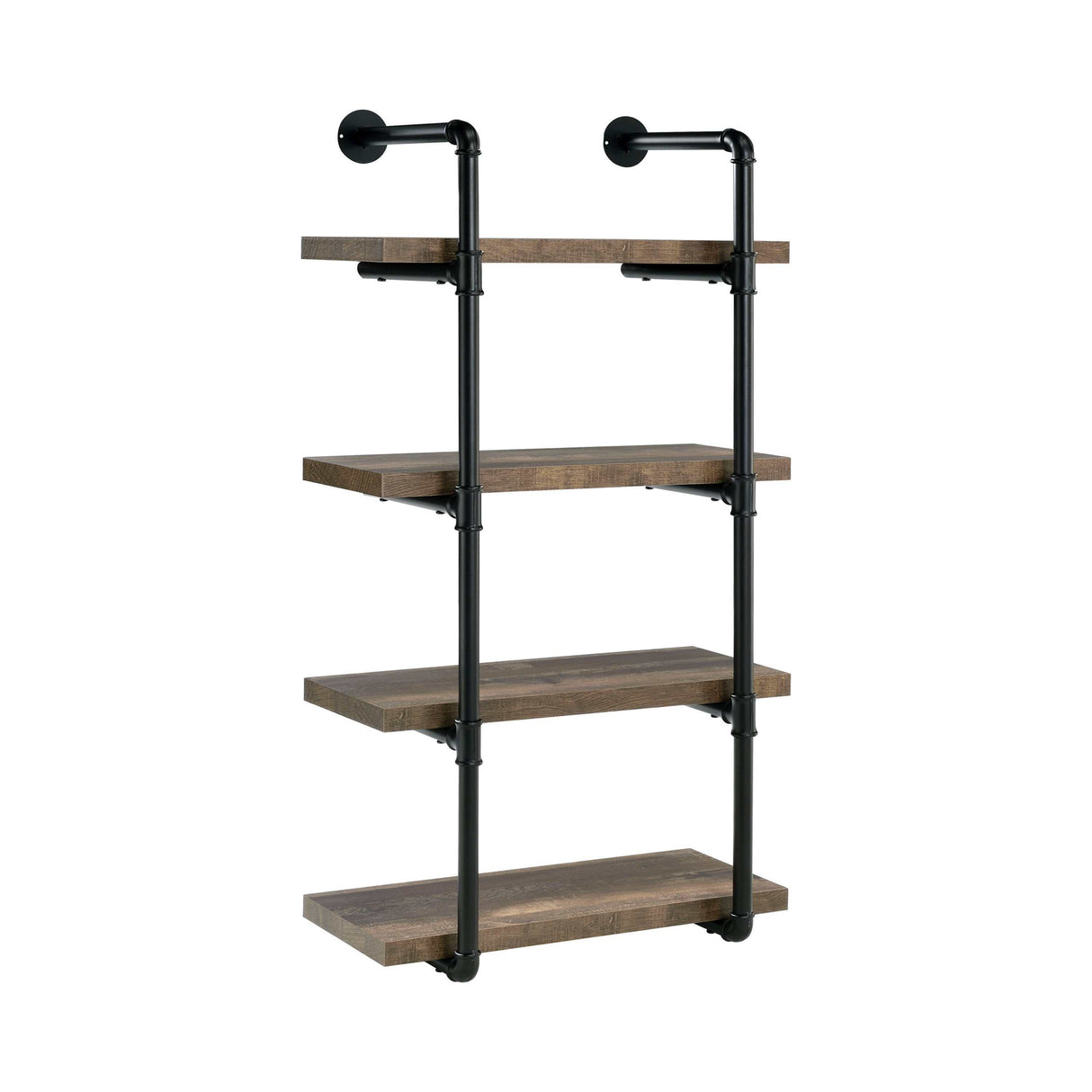 Elmcrest Black & Rustic Oak 24" Wall Shelf - Ornate Home