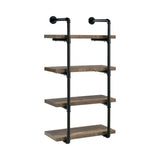 Elmcrest Black & Rustic Oak 24" Wall Shelf - Ornate Home