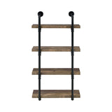 Elmcrest Black & Rustic Oak 24" Wall Shelf - Ornate Home