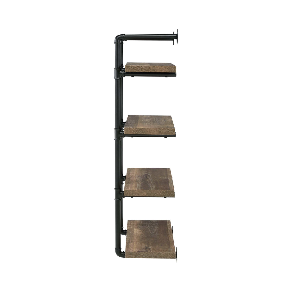 Elmcrest Black & Rustic Oak 24" Wall Shelf - Ornate Home