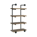 Elmcrest Black & Rustic Oak 24" Wall Shelf - Ornate Home