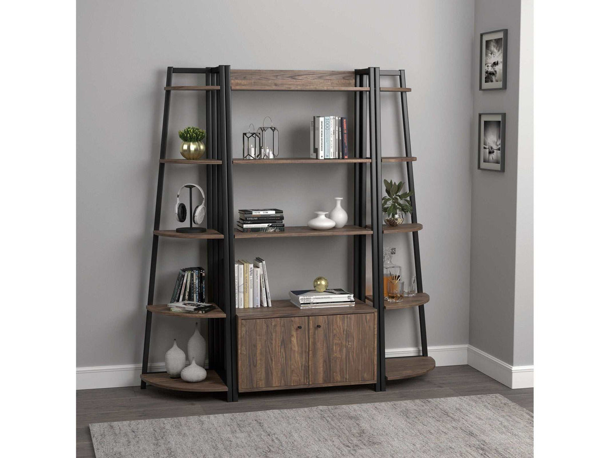 Jacksonville Aged Walnut Corner Bookcase - Ornate Home