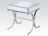 Yuri Mirrored Top & Chrome End Table - Ornate Home