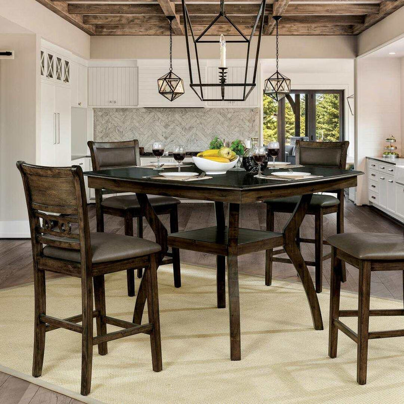 Flick Walnut Counter Height Dining Table - Ornate Home