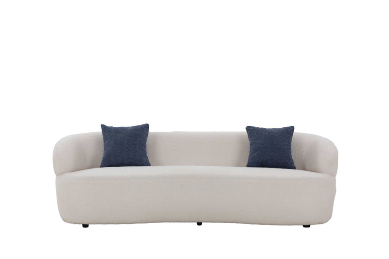 Mojave Mid Century Boucle Modern Curved Sofa Beige