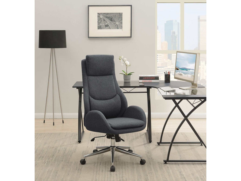 Chand - Grey & Chrome - Office Chair - Ornate Home
