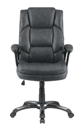 Geor Grey & Black Office Chair w/ Padded Arm - Ornate Home