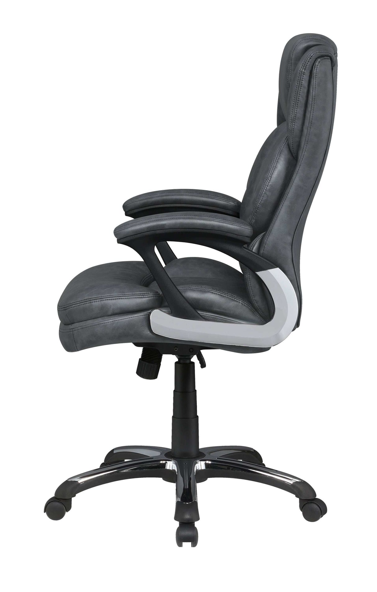 Geor Grey & Black Office Chair w/ Padded Arm - Ornate Home