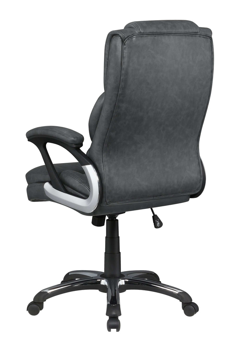 Geor - Grey & Black - Office Chair w/ Padded Arm - Ornate Home