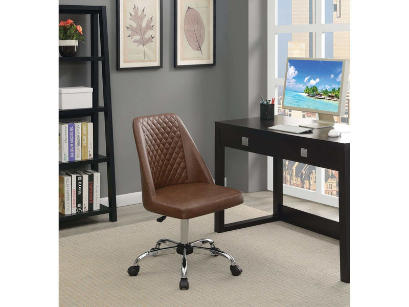 Alyx - Brown & Chrome - Office Chair - Ornate Home
