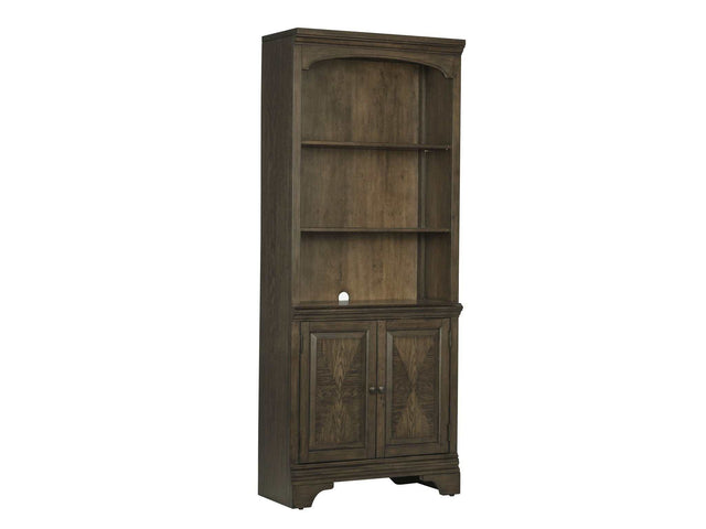 Hartshill Burnished Oak Bookcase w/ Cabinet - Ornate Home