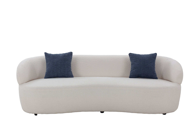 Mojave Mid Century Boucle Modern Curved Sofa Beige