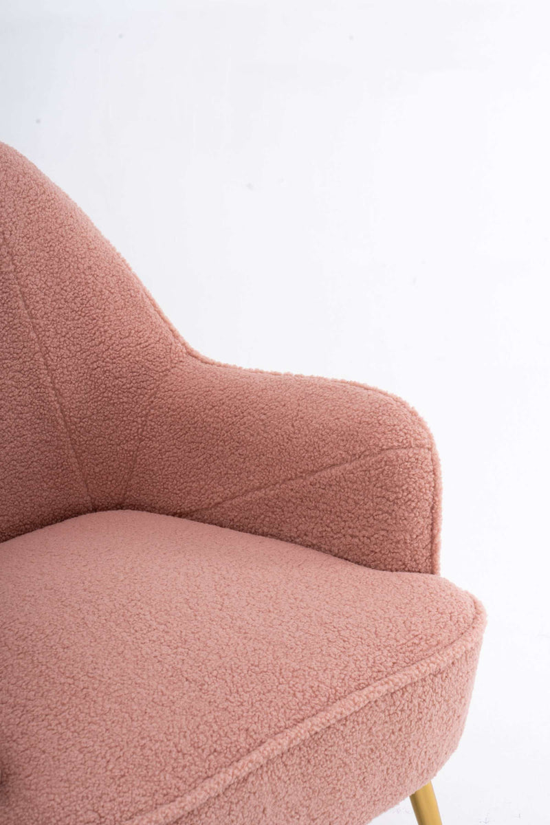 Volta Soft Pink Teddy Accent Chair - Ornate Home