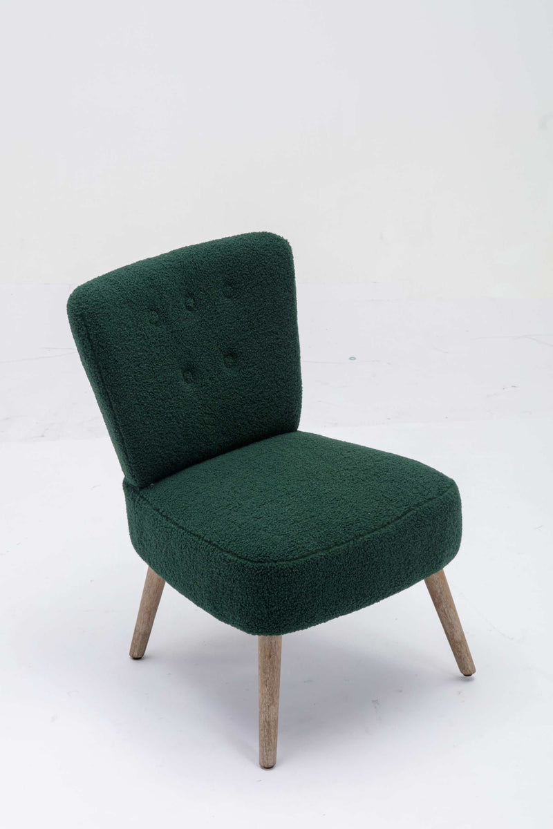 Smithe Teddy Button Accent Slipper Chair Green - Ornate Home