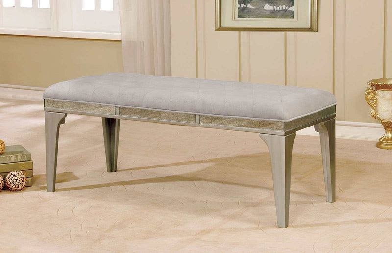 Diocles Silver & Gray Bench - Ornate Home