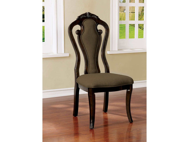 Rosalina Walnut & Beige Dining Chair (Set of 2) - Ornate Home