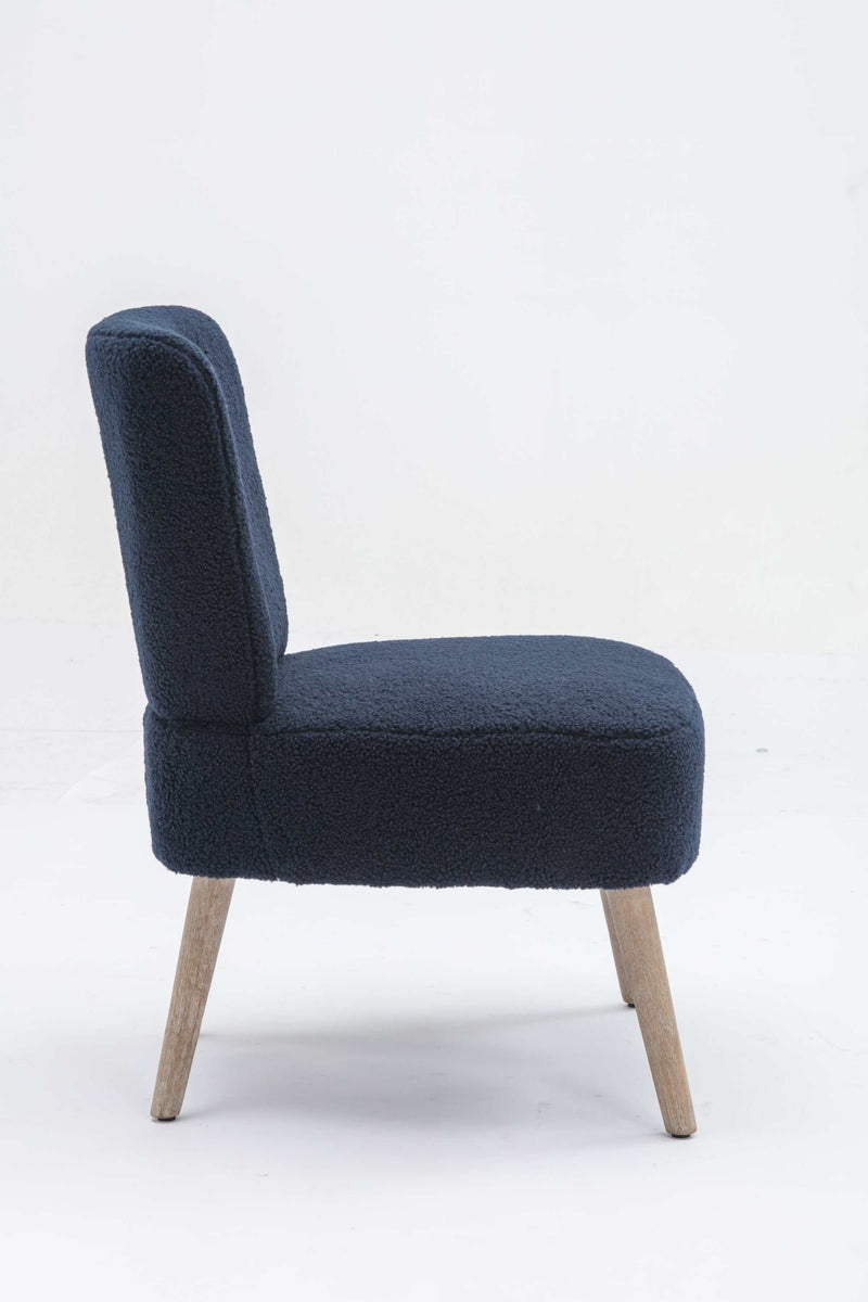 Smithe Teddy Button Accent Slipper Chair Blue