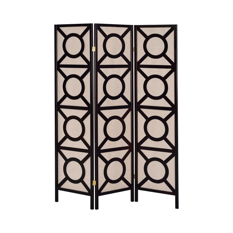 Vulcan Cappuccino & Tan 3pc Panel Screen - Ornate Home