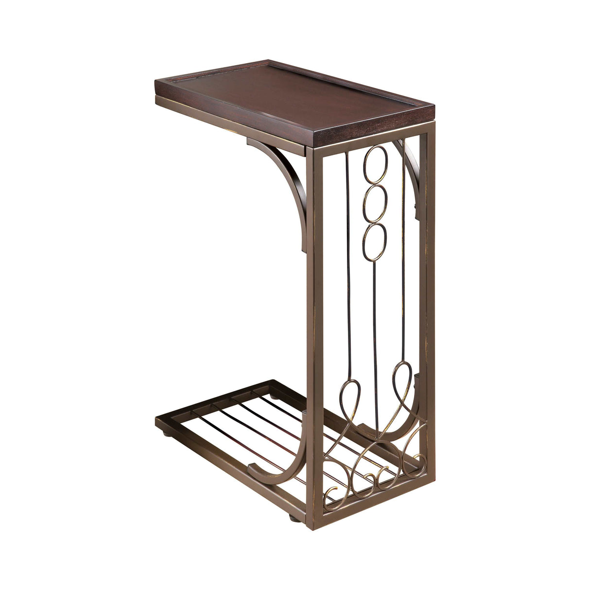 Alyssa Brown & Burnished Copper Snack Table - Ornate Home