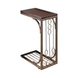 Alyssa Brown & Burnished Copper Snack Table - Ornate Home