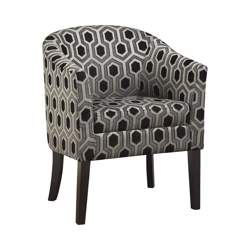Charlotte Grey & black Hexagon Print Accent Chair - Ornate Home