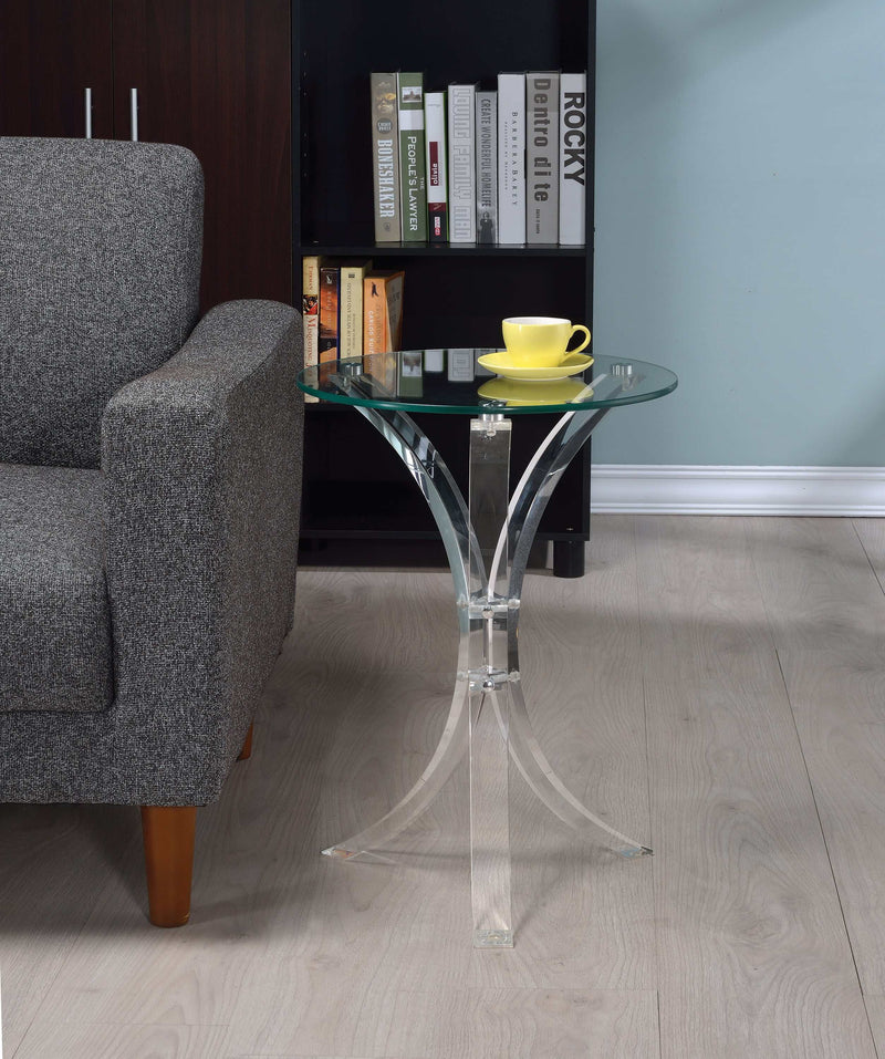 Emmett Clear Round Accent Table - Ornate Home
